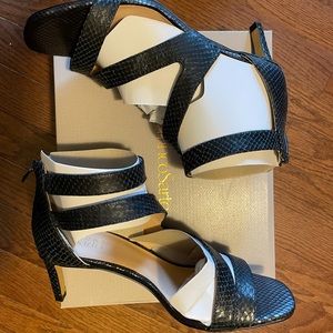 NWOT Franco Sarto Strappy Black Heels
